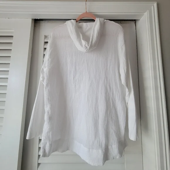 J jill- pure jill cotton-Gauze hooded jacket. - Picture 9 of 11